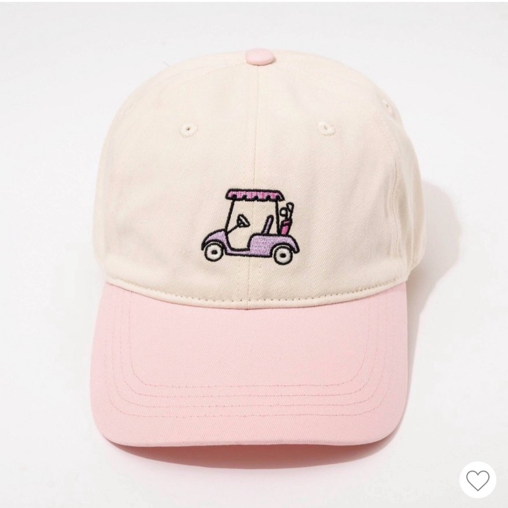 Frasier Sterling Pink and Cream golf cart hat